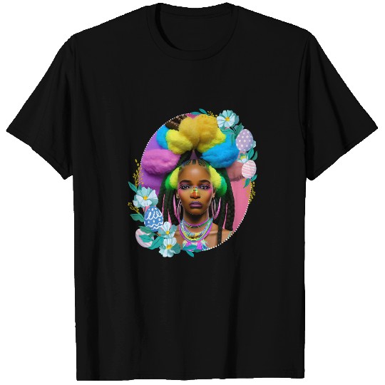 Black Girl Easter Magic Brown Skin Girls Spring Easter Eggs T-Shirts