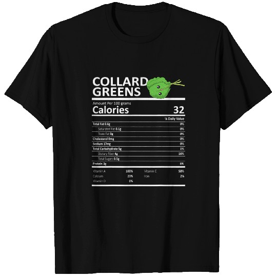 Collard Greens Nutritional Facts Thanksgiving xmass Holiday T-Shirts