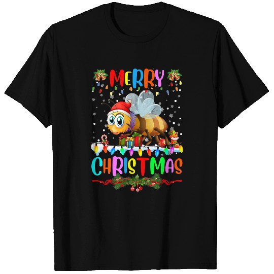 Bee Beekeeping xmass Bumble Bee Lighting Santa Merry Christmas Bumble Bee 600 Beekeeper T-Shirts