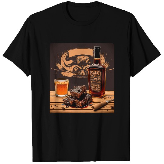 BBQ Barbeque Whisky Bourbon Grilled Meat Drinking Grill T-Shirts