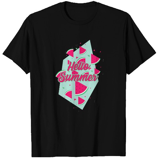 Hello Summer Vacation Beach Watermelon for Melon Lover T-Shirts