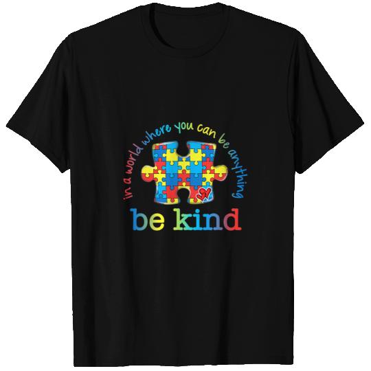 Autistic Be Kind Autism Awareness Puzzle Rainbow Choose Kindness T-Shirts