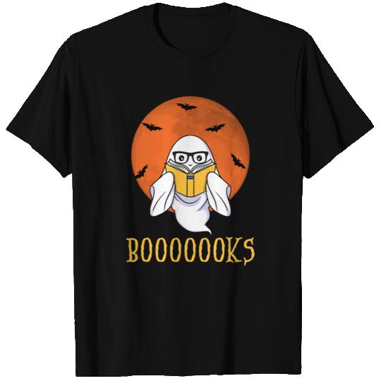 Book Reading Halloween Booooks ghosts Moon Bats Book Library Reading T-Shirts