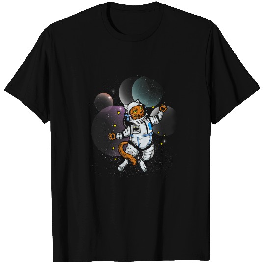 black cats Paws Astronaut Cat or Funny Space Cat on Galaxy T-Shirts