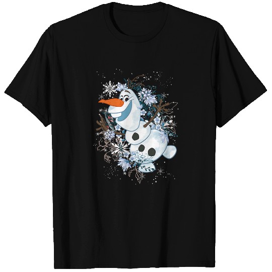 disney frozens olaf dancing in snowflakes graphic T-Shirts