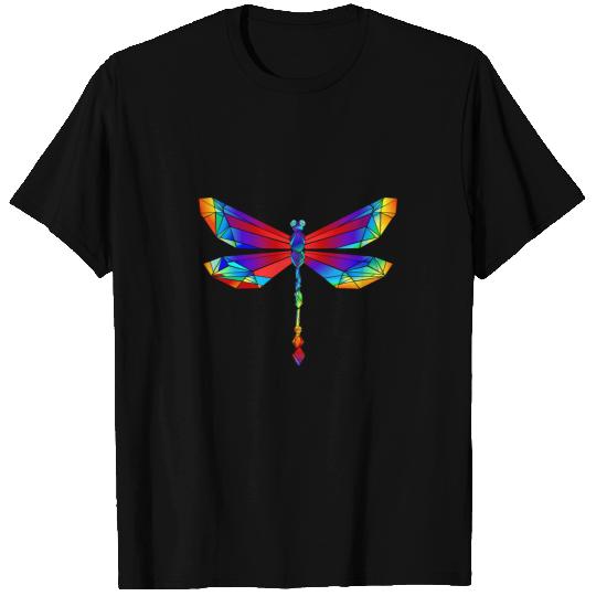 Colourful Polygon Dragonfly I Geometry I Dragonfly T-Shirts