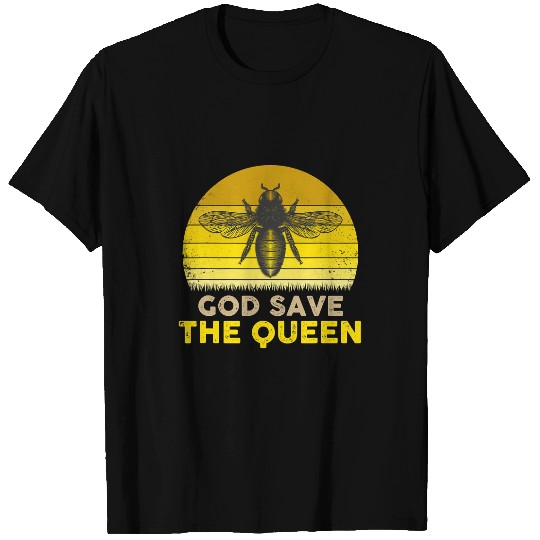 Bee Beekeeping God Save The Queen Funny Retro Style Bee 97 Beekeeper T-Shirts