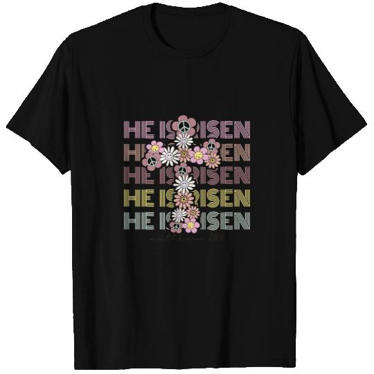 Cute He is Risen Peace Sign Hippie Jesus Christian T-Shirts