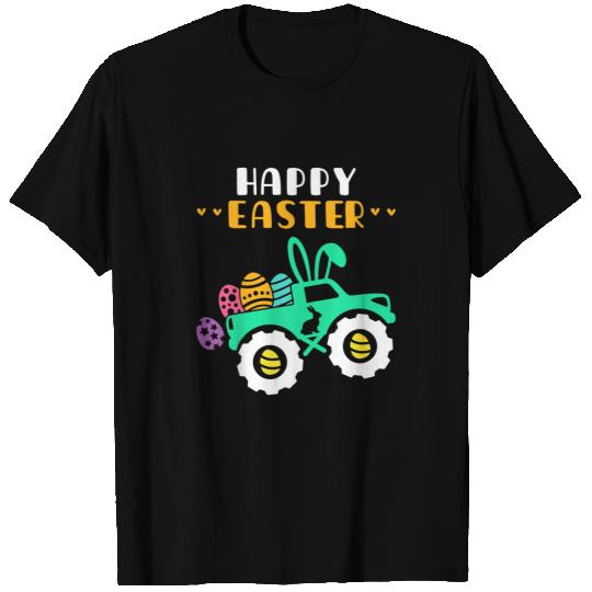 Kids Easter Day for Monster Truck Lover Boy eggs easter T-Shirts