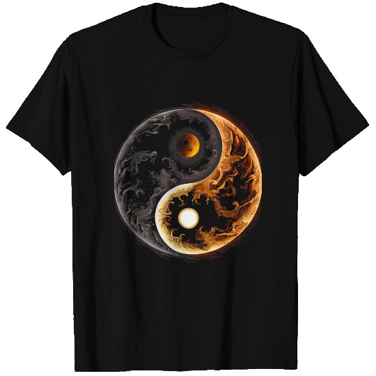 Meditation Yin Yang Sun Moon Graphic T-Shirts