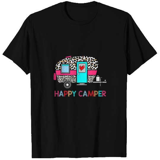 Camping Camp Happy Summer Camp Camping Leopard Funny Glamping 2 Camper T-Shirts