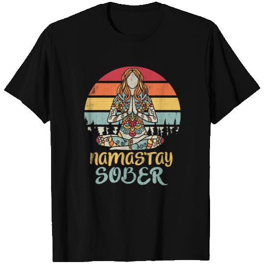 Namastay Sober NA AA 12 Step Recovery Meditation Sobriety T-Shirts