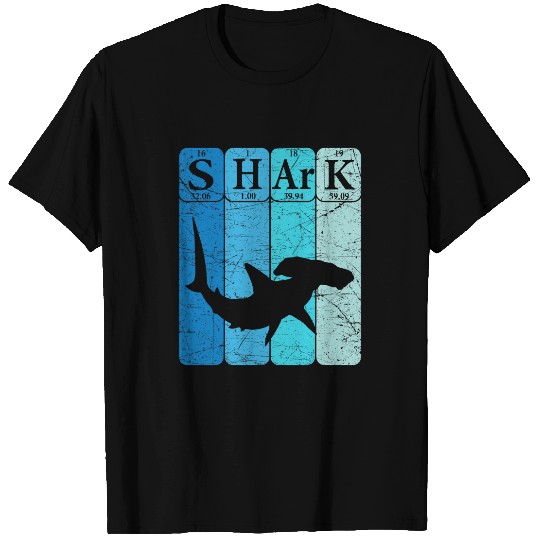 Ocean Shark Hammerhead Shark Periodic Table Elements Retro Shark T-Shirts