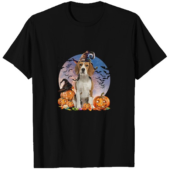 Dog Halloween Beagle Jack O Lantern Pumpkin Moon 69 T-Shirts