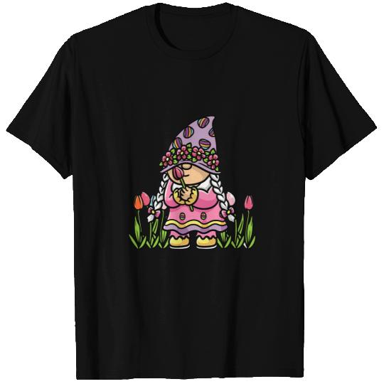Easter Gnome Tulip Flower Floral Gnome Lover T-Shirts