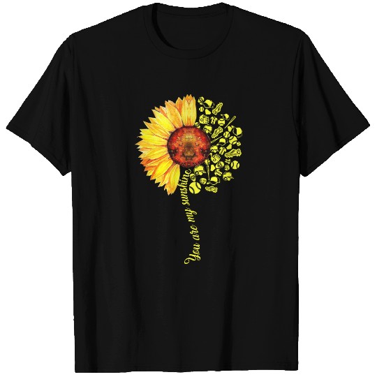 Softball Gift Sunflower You Are My Sunshine T-Shirts