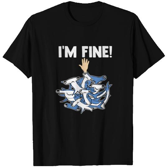 Ocean Shark Im Fine Funny Hammerhead Shark T-Shirts