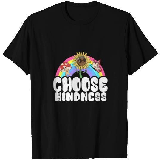 Positive Sunflower Rainbow Peace Butterfly Choose Kindness 1 T-Shirts
