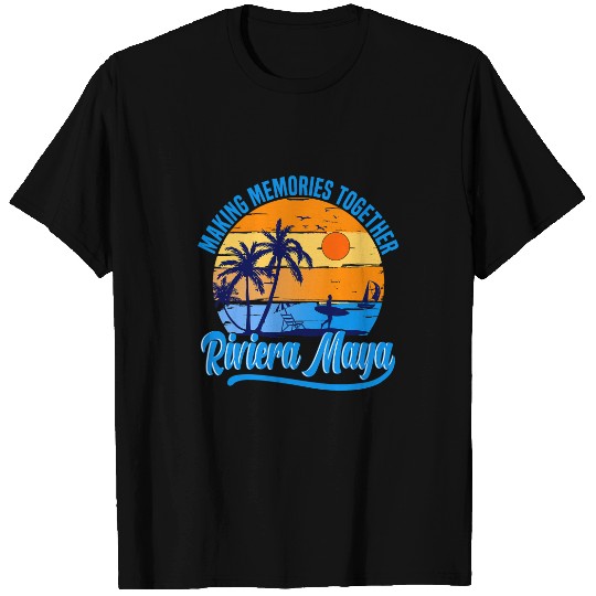 Retro Riviera Maya Mexico Palm Tree Beach Summer Vacation T-Shirts