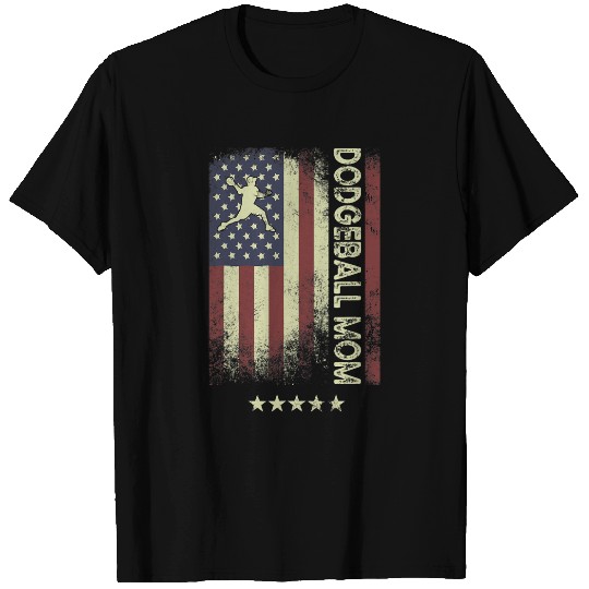 USA American Flag Dodgeball Mom T-Shirts
