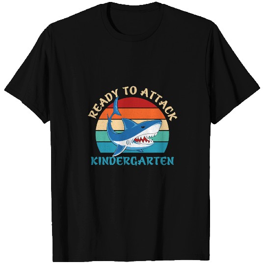 Ocean Shark Ready to Attack Kindergarten Sunset Boy Back to School T-Shirts