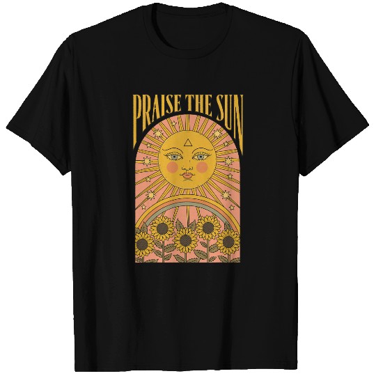 Praise The Sun Face vintages Sun Flower Aesthetic T-Shirts