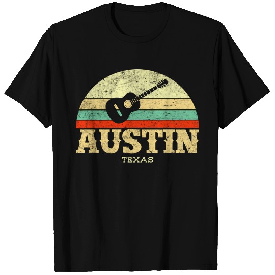 Retro Austin Texas Guitar T Shirt