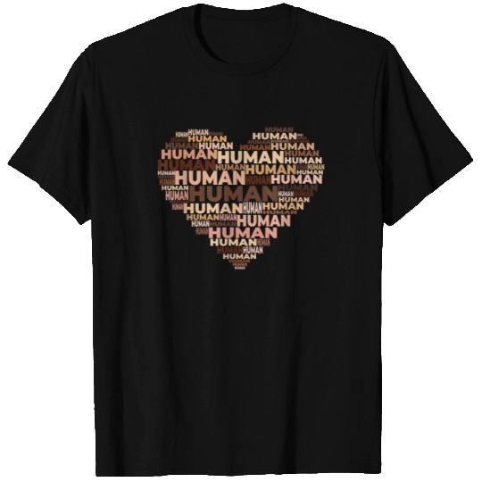 Human Skin Tone Heart Anti-Racist T-Shirt