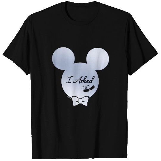 Disney I Asked Proposal Engagement Ring Bow Tie Mickey T-Shirts