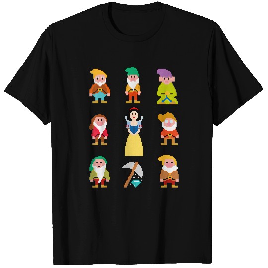 Disneyss Snow White Pixelated Dwarfs Graphic T-Shirts