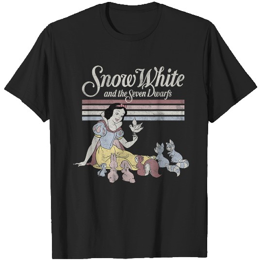 Disneyss Snow White Critters Vintages Stripe Graphic T-Shirts