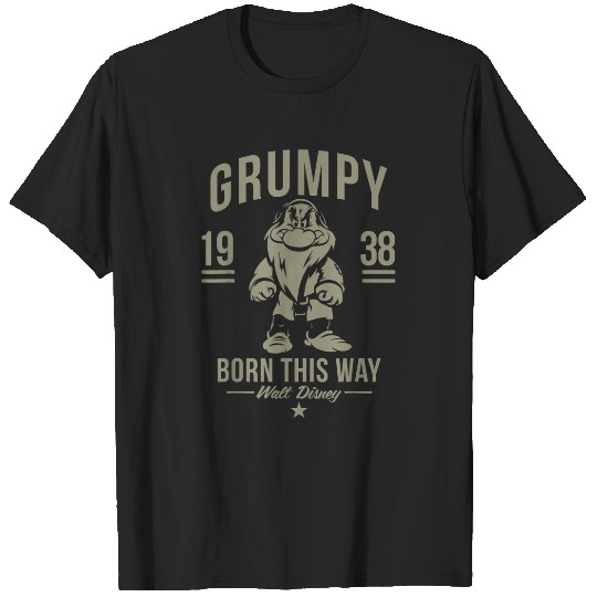 Disneyss Snow White Grumpy Born This Way 1938 Short Sleeve T-Shirts