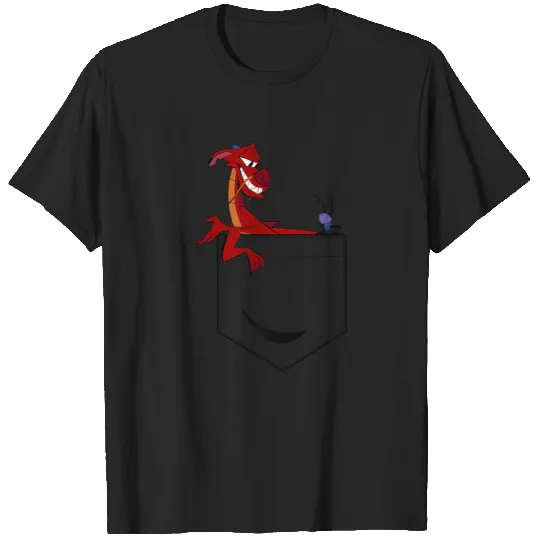 Disney Mulan Mushu Left Chest Pocket Graphic Hoodie T-Shirts