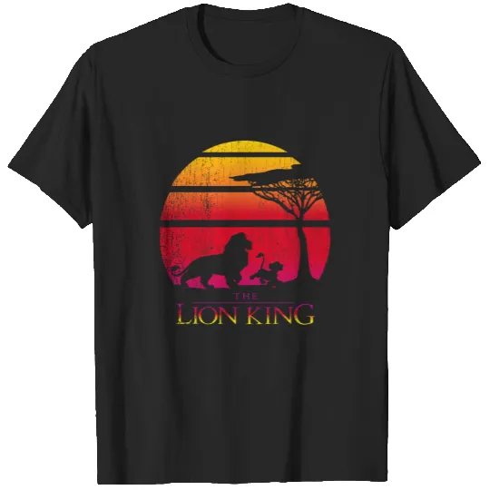 Disneys The Lion King Simba Mufasa Silhouettes Distressed T-Shirts