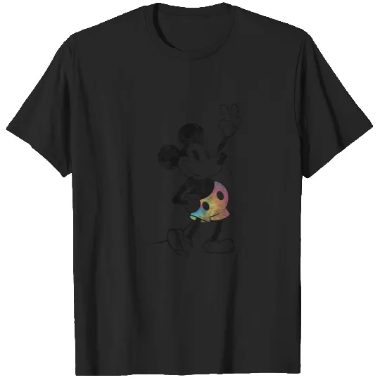 Womens Disneys Mickeys And Friends Mickeys Tie Dye Shorts VNeck T-Shirts