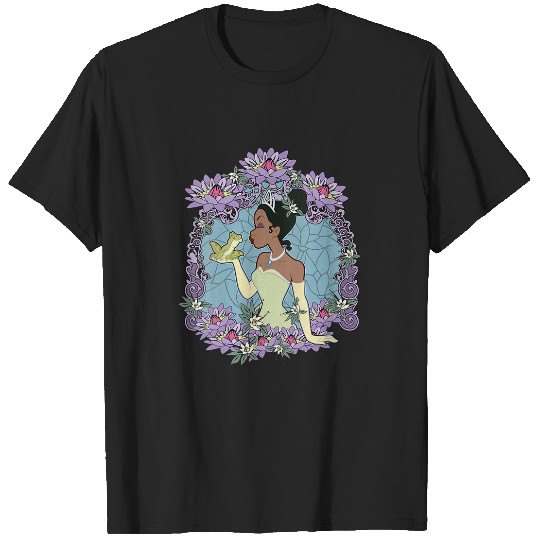 Womens Disneys Princess And The Frog Tiana Floral Frame Portrait VNeck T-Shirts