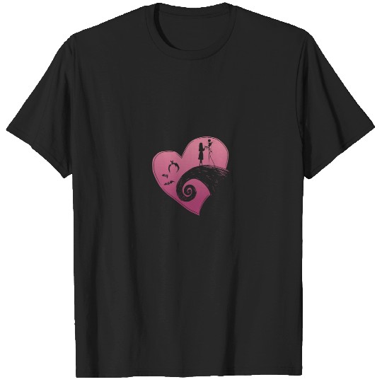 Disneyss The Nightmare Before Christmas Jack And Sally Heart T-Shirts