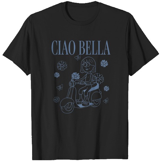 Disneyss Lizzy Mcguire Ciao Bella Lizzie Outline Retro Logo T-Shirts