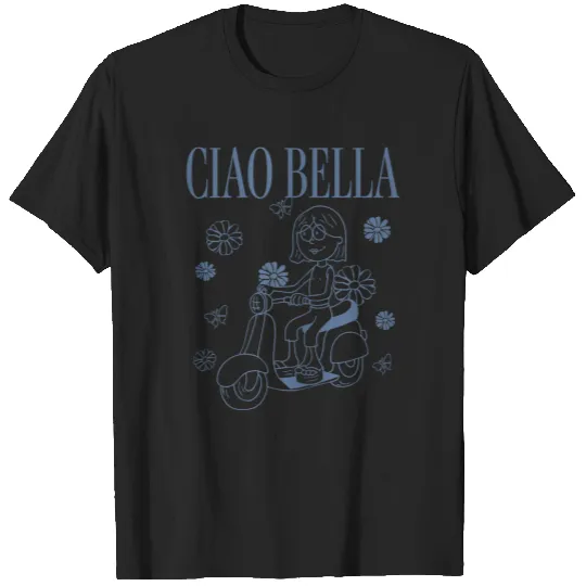 Disneyss Lizzy Mcguire Ciao Bella Lizzie Outline Retro Logo T-Shirts