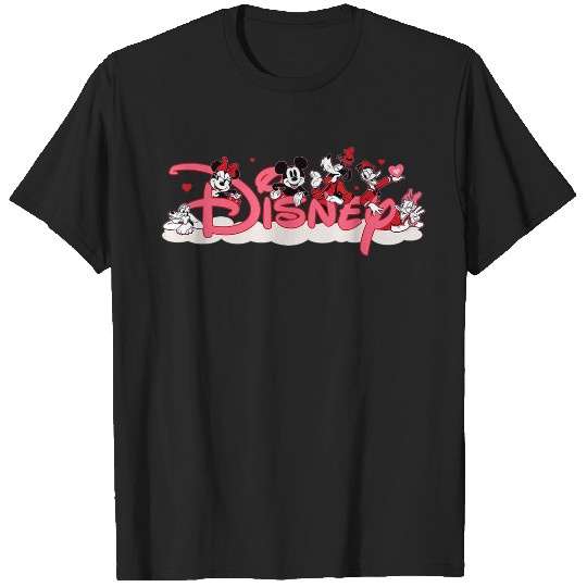 Disneyss Mickey And Friends Valentines Day Pink Disneyss Logo T-Shirts