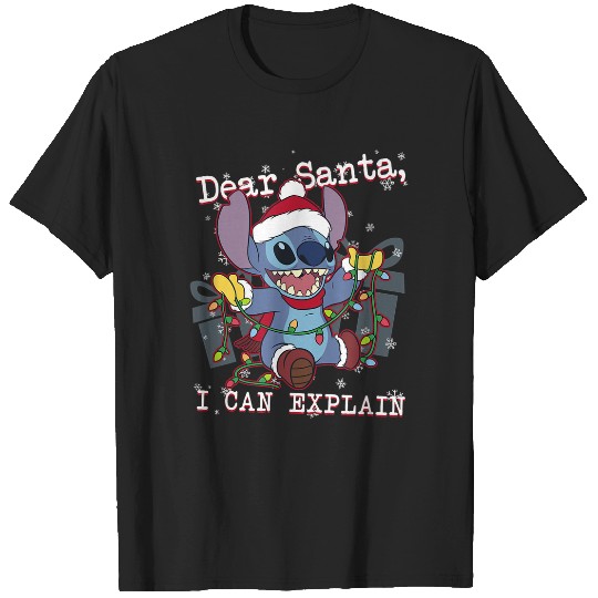 Disneyss Lilo Stitch Christmas Dear Santa I Can Explain Short Sleeve T-Shirts