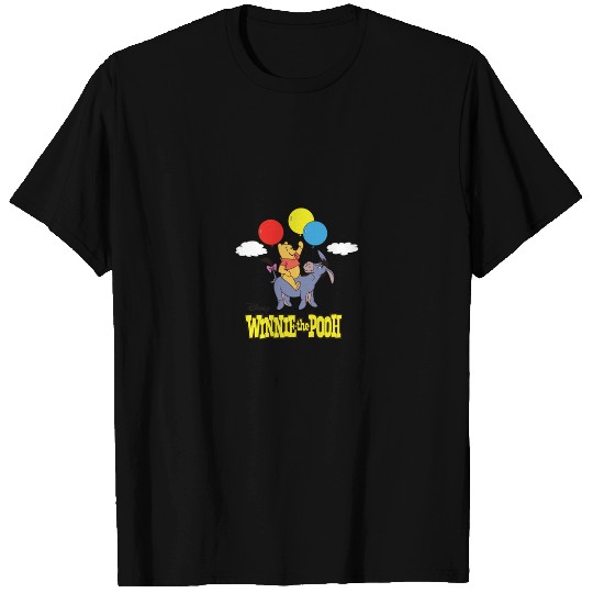 Disneyss Winnie The Pooh And Eeyore Floating With Balloons T-Shirts