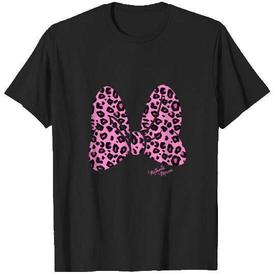 Disney Minnie Mouse Pink Animal Print Classic Bow T-Shirts