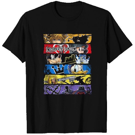 Disneyss Kingdom Hearts Epic Character Panels Distressed Logo T-Shirts