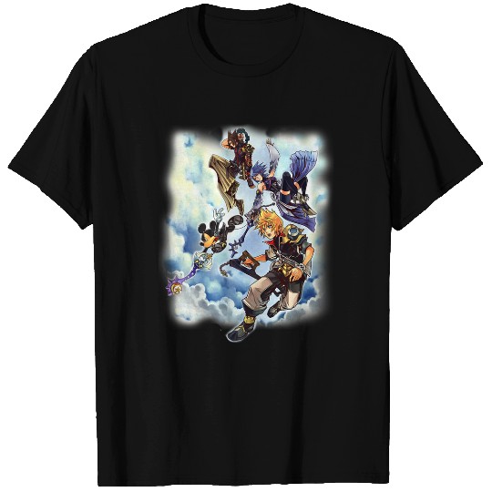 Disneyss Kingdom Hearts Main Characters Falling From Heaven T-Shirts