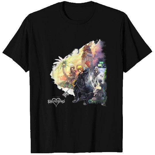 Disneyss Kingdom Hearts Characters Clock Tower Group shots T-Shirts