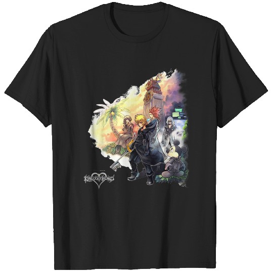 Disneyss Kingdom Hearts Characters Clock Tower Group shots T-Shirts