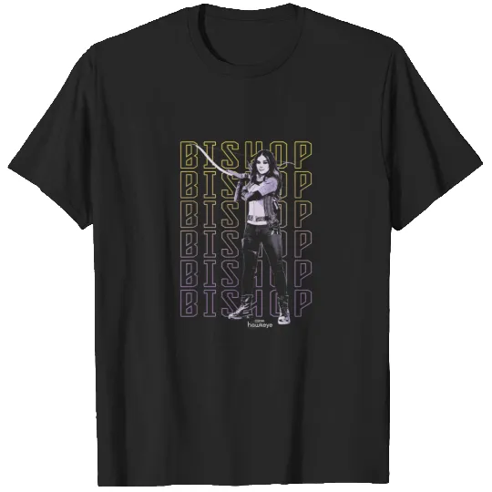 Marvel Hawkeye Disney Plus Bishop Text Stack Pos T-Shirts