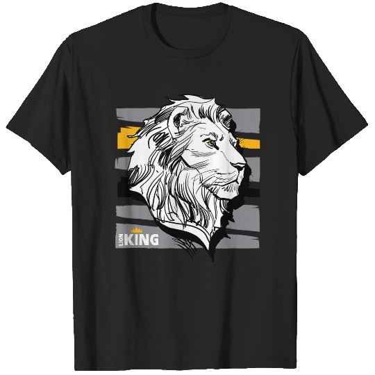 Disney The Lion King Live Action Mufasa Sketched Portrait T-Shirts