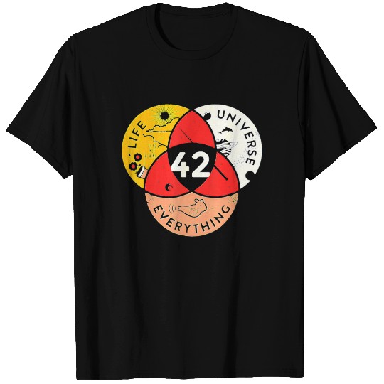 42 Answer to Life Universe and Everything science T-shirt